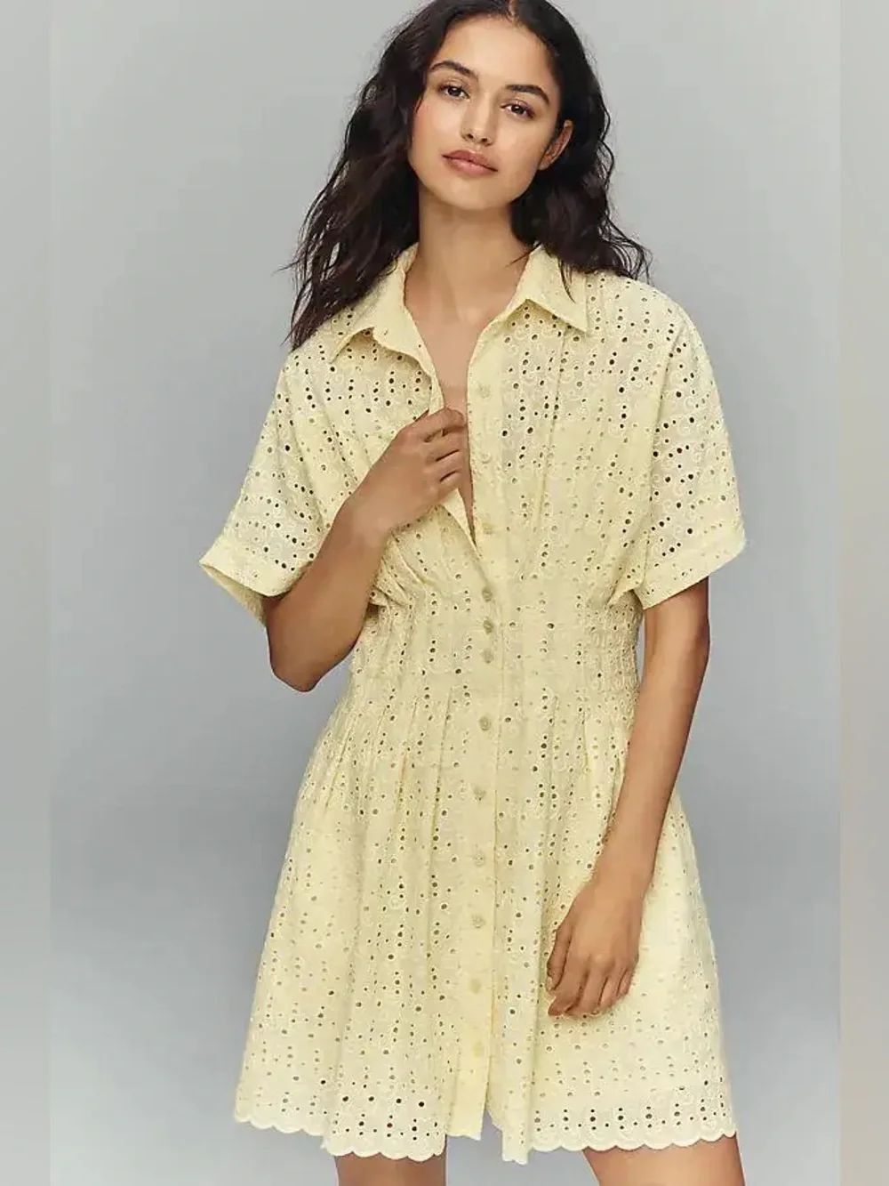 Tobie Eyelet Mini Shirtdress by Exquise Size XL